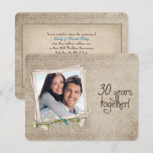 Convite Renovação de Votos de Aniversário de 30 Anos de Ca