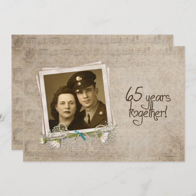 Convite Renovação de Votos de Aniversário de Casamento de  (Frente/Verso)