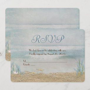 Convite renovação de votos de casamento na praia RSVP