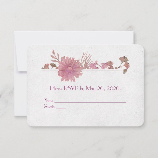 Convite Renovação de Votos RSVP borda de aquarela floral (Frente)