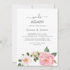 Convite Renovação de Votos "We Do Again" Rustic Earth Flor