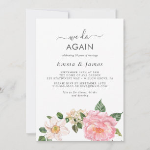 Convite Renovação de Votos "We Do Again" Rustic Earth Flor
