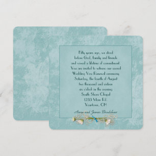 Convite Renovação de Vow de Casamento de Teal Floral