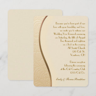 Convite Renovação de Vow de Casamento Dourado