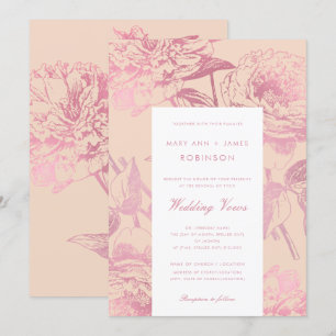 Convite Renovação de Vow de Casamento Floral Dourado Ele