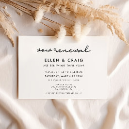Convite Renovação de Vow de Casamento Simples