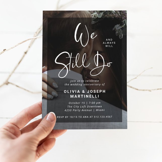 Convite Renovação de Vow de Foto de Casamento de Sobreposi (Criador carregado)