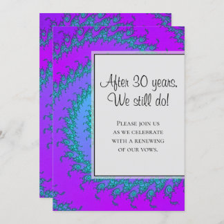 Convite Renovação de Vow de Padrão Frato e Aqua Moderno