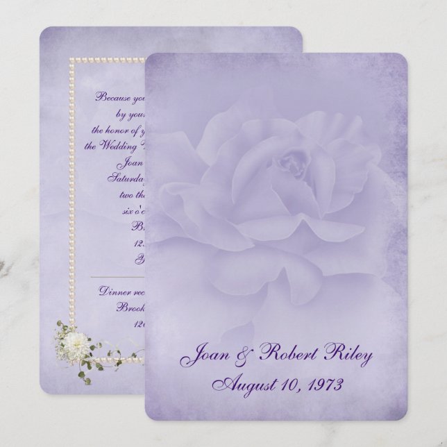 Convite Renovação de Vow de Rosa desbotada (Frente/Verso)