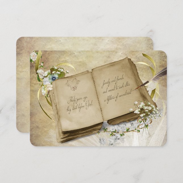 Convite Renovação de Vow do Aniversário do RSVP-30 (Frente/Verso)