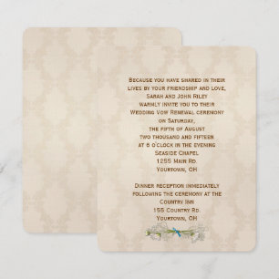 Convite Renovação de Vow do Casamento tema damasco do Ma