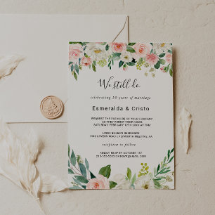 Convite Renovação de Vow Floral Elegante