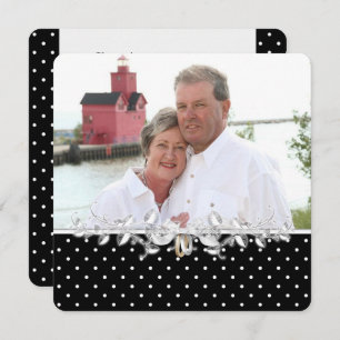 Convite Renovação de Vow Negra e Branca