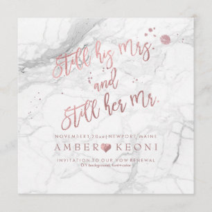 Convite Renovação de Vow PixDezines/Rosa de Faux Dourado