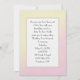 Convite Renovação de Vow Rosa e Amarelo