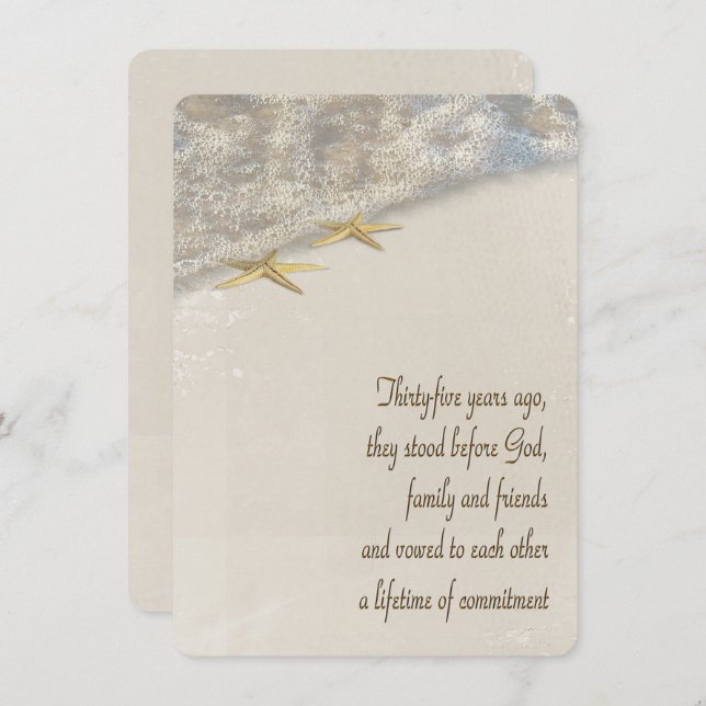 Convite Renovação de Vow Starfish pelo 35º aniversário (Frente/Verso)