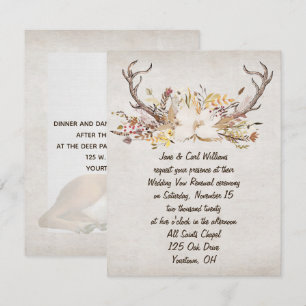 Convite Renovação do buquê e dos veados no outono