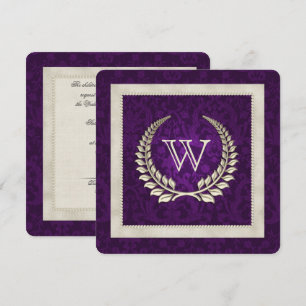 Convite Renovação do casamento da Rupple Damask e Pearls