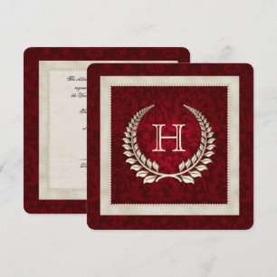 Convite Renovação do vaso de casamento do Red Damask e P