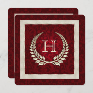 Convite Renovação do ventre do casamento do Damasco Vermel