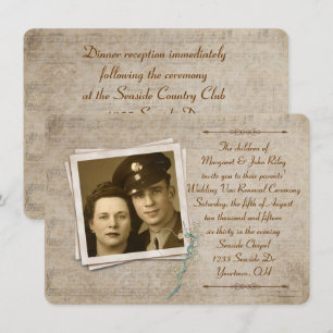 Convite Renovação do voto de casamento da música do