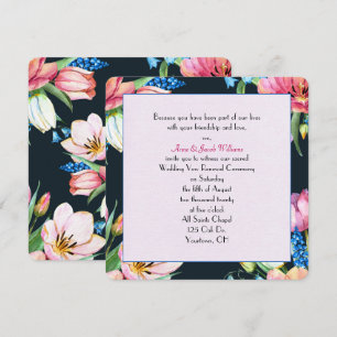 Convite renovação do voto de casamento - floral cor d'á