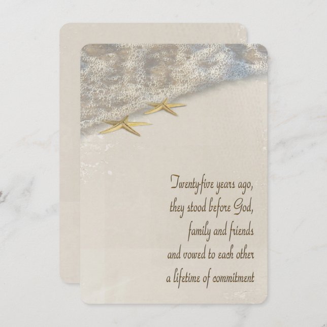 Convite Renovação do Vow Starfish para 25 (Frente/Verso)