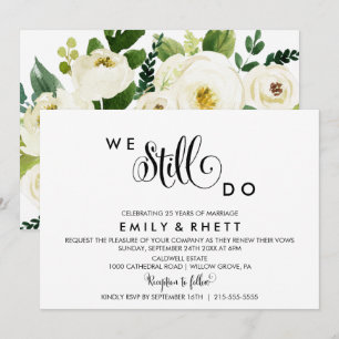 Convite Renovação floral do sul do voto da caligrafia   