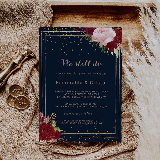 Convite Renovação Geométrica Dourada de Vacas Tropicais Ve (Criador carregado)