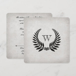 Convite Renovação preta Monogrammed do voto do louro