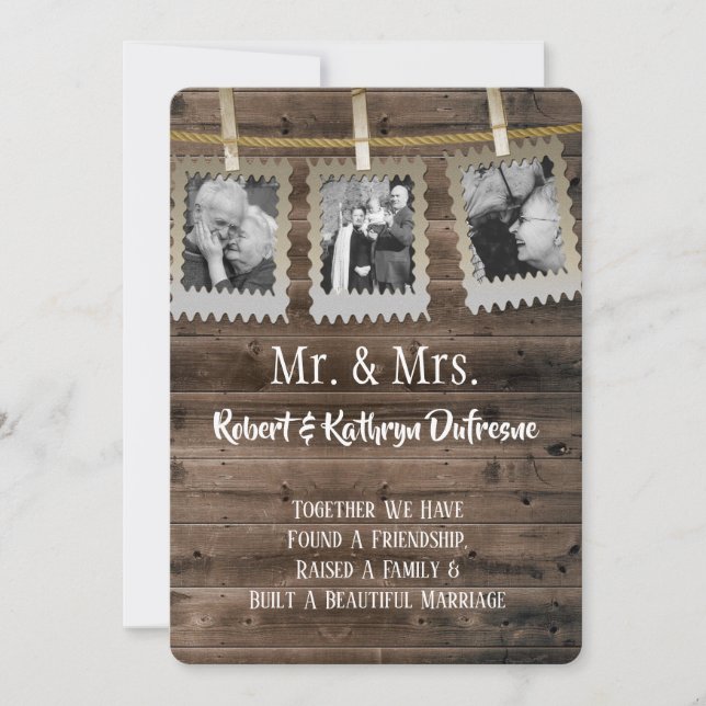 Convite Renovação Romântica de Velas com Fotos (Frente)