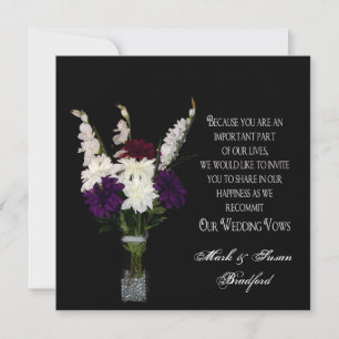 Convite Renovando Vows de Casamento - Esquema de Flor
