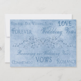 Convite Renovar votos de casamento - Texturas azuis