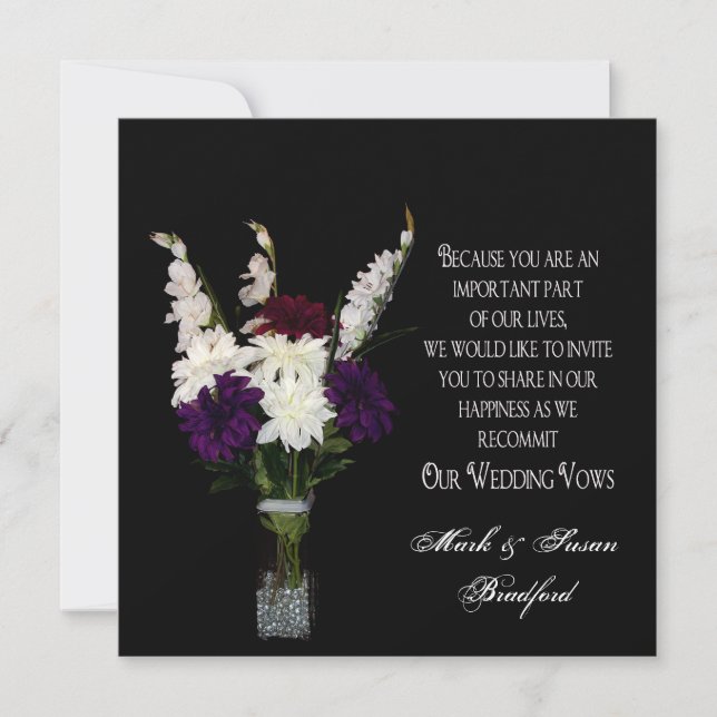 Convite Renove Vows de Casamento - Convênio de Flor (Frente)
