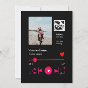 Convite Reprodutor de música personalizado casal amor códi