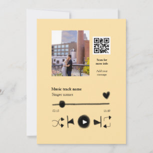 Convite Reprodutor de música personalizado casal amor códi