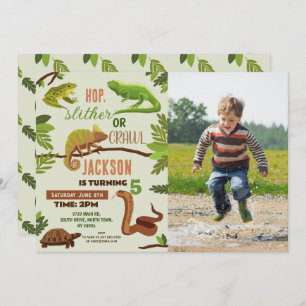 Convite Répteis Cobra Festa de aniversário Sapos de Foto I