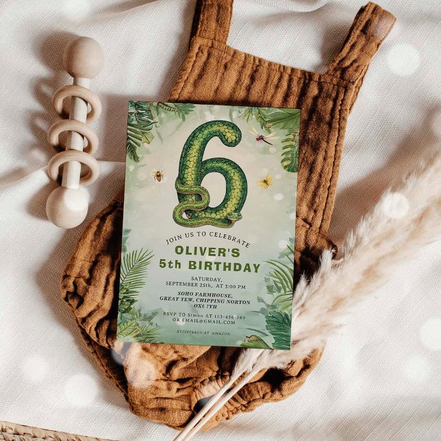 Convite Reptile 6th Birthday Snake Boy Invitation (Criador carregado)