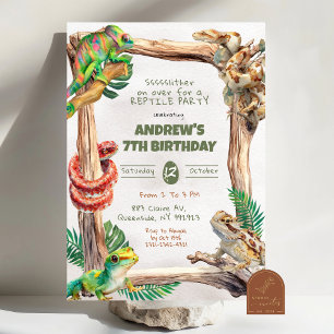 Convite Reptiles Boy Birthday