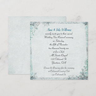 Convite reserva de casamento antiga fronteira floral