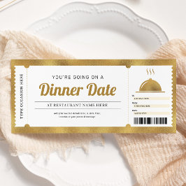 Convite Reserva de Jantar no Restaurante Voucher Dourado