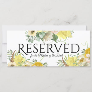 Convite Reservado Floral Amarelo