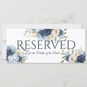 Convite Reservado Floral Azul