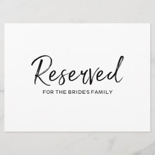Convite "Reservado" para Placa de Família Letra à Mão Es