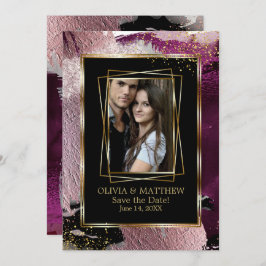 Convite Reserve a Data | Abstrato do chassis preto com fen