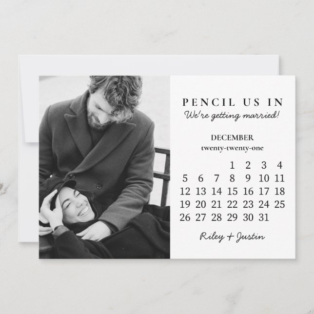 Convite Reserve a Data | Calendário Mês de dezembro de 202 (Frente)