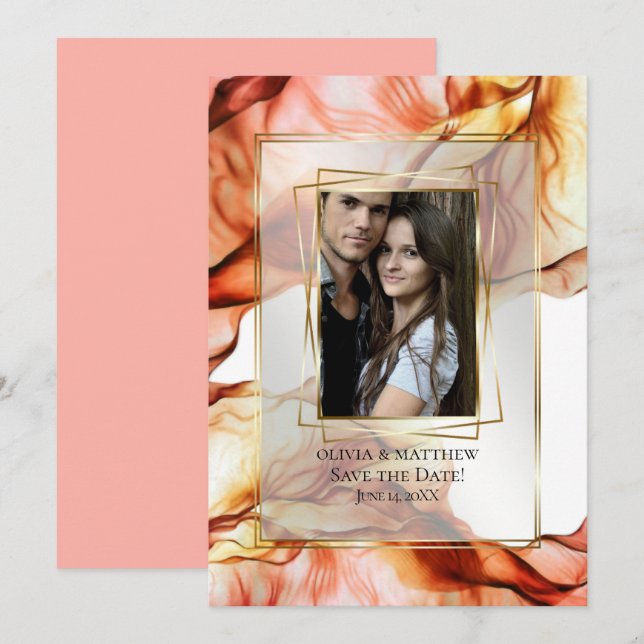 Convite Reserve a Data | Fotografia do outono Abstrato 6 (Frente/Verso)