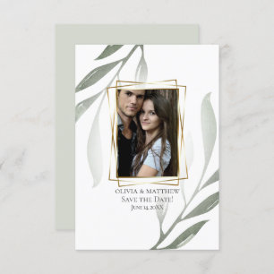 Convite RESERVE A DATA   Sage Green Olive Branch — Waterco