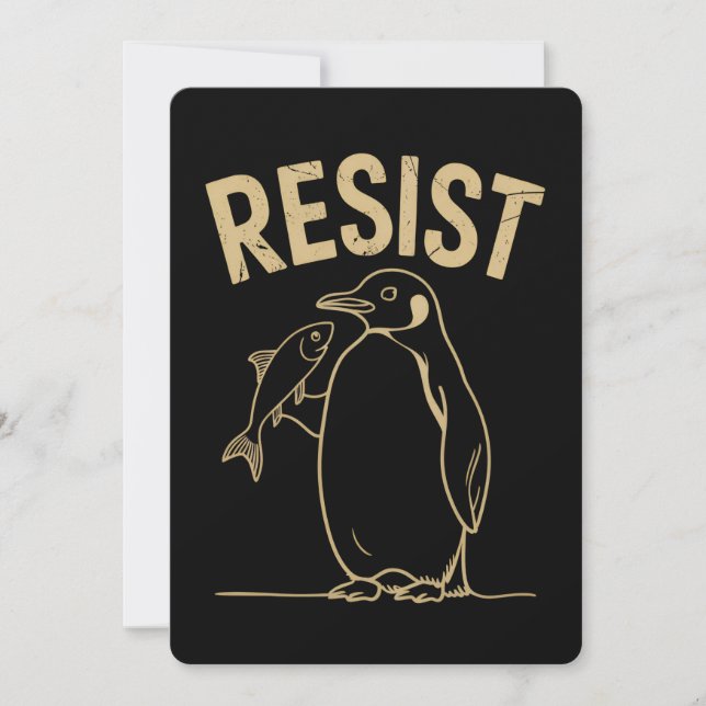 Convite Resistência ao ativismo dos pinguins Protesto Vint (Frente)
