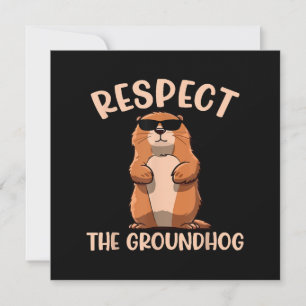 Convite Respeite o Groundhog - Dia do Groundhog Woodchuck